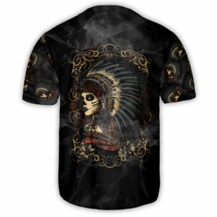 Native Girl Skull Style - Baseball Jersey - Owl Ohh - Owl Ohh