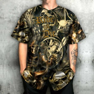 Motorcycle Ride Or Die - Baseball Jersey - Owl Ohh - Owl Ohh