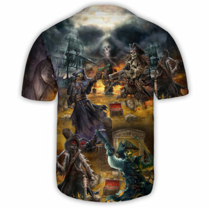 Skull Pirate Skull Treasure Hunting - Baseball Jersey - Owl Ohh - Owl Ohh