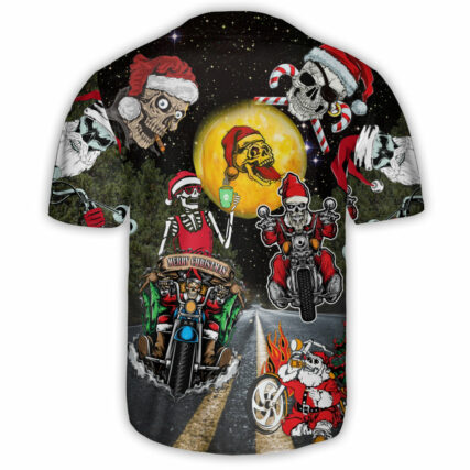Skull Santa Skull Is Racing To You - Baseball Jersey - Owl Ohh - Owl Ohh