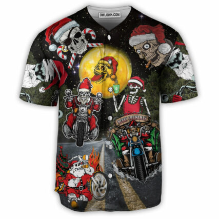Skull Santa Skull Is Racing To You - Baseball Jersey - Owl Ohh - Owl Ohh
