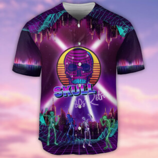 Skull 80s Retro - Baseball Jersey - Owl Ohh - Owl Ohh