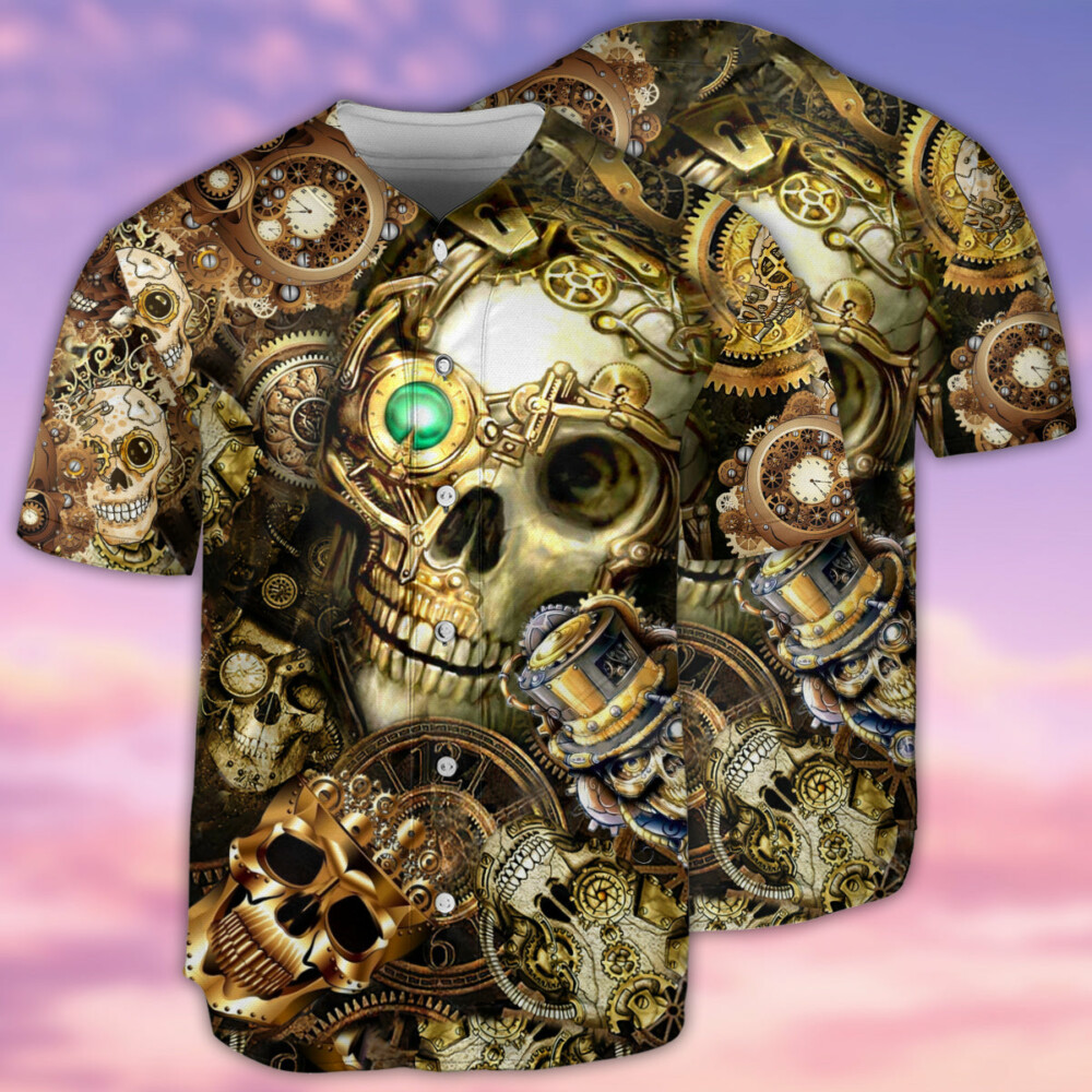 Skull Amazing Steampunk - Baseball Jersey - Owl Ohh - Owl Ohh