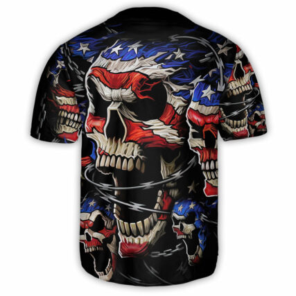 Skull America Forever - Baseball Jersey - Owl Ohh - Owl Ohh