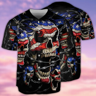 Skull America Forever - Baseball Jersey - Owl Ohh - Owl Ohh