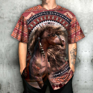 Native American Horse Dreamcatcher Art - Baseball Jersey - Owl Ohh - Owl Ohh
