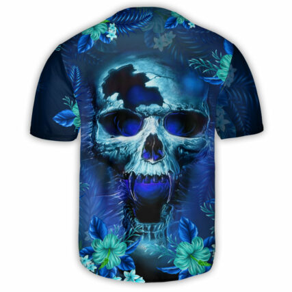 Skull Blue Hello Summer Style - Baseball Jersey - Owl Ohh - Owl Ohh
