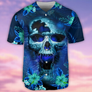 Skull Blue Hello Summer Style - Baseball Jersey - Owl Ohh - Owl Ohh