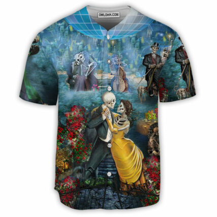 Skull Couple Dancing - Baseball Jersey - Owl Ohh - Owl Ohh