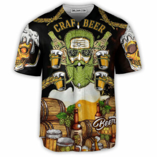 Beer Skull Craft Beer - Baseball Jersey - Owl Ohh - Owl Ohh