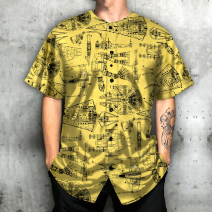 SPACE SHIPS STAR WARS YELLOW - Baseball Jersey