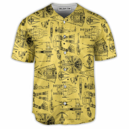 SPACE SHIPS STAR WARS YELLOW - Baseball Jersey