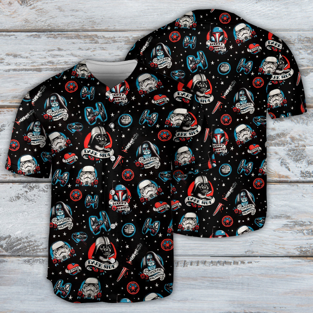Star Wars Darth Vader Storm Trooper Dark Side Black - Baseball Jersey