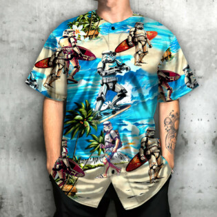 Stormtrooper Starwars Surfing - Baseball Jersey