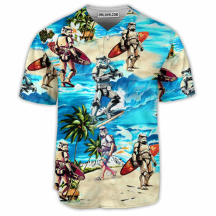 Stormtrooper Starwars Surfing - Baseball Jersey