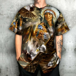 Native American Wolf Art - Baseball Jersey - Owl Ohh - Owl Ohh