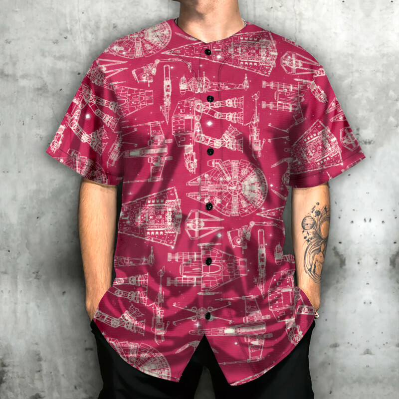 SPACE SHIPS STAR WARS PINK - Baseball Jersey