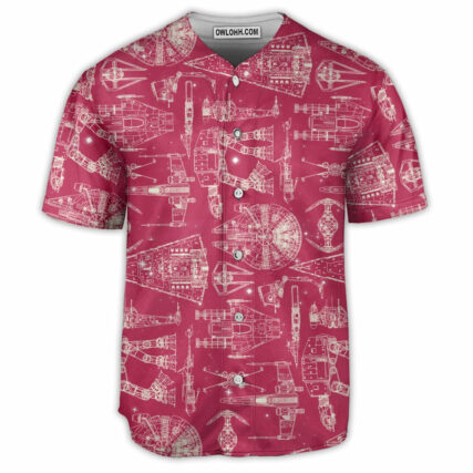 SPACE SHIPS STAR WARS PINK - Baseball Jersey