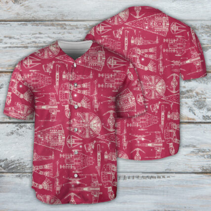 SPACE SHIPS STAR WARS PINK - Baseball Jersey