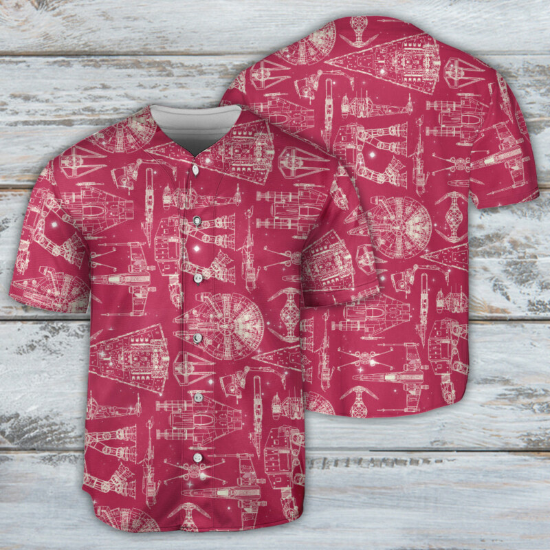 SPACE SHIPS STAR WARS PINK - Baseball Jersey