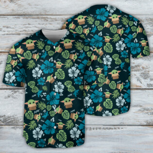 Star Wars The Mandalorian Grogu Baby Yoda Leaves - Baseball Jersey