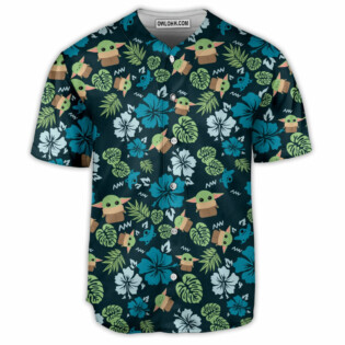 Star Wars The Mandalorian Grogu Baby Yoda Leaves - Baseball Jersey