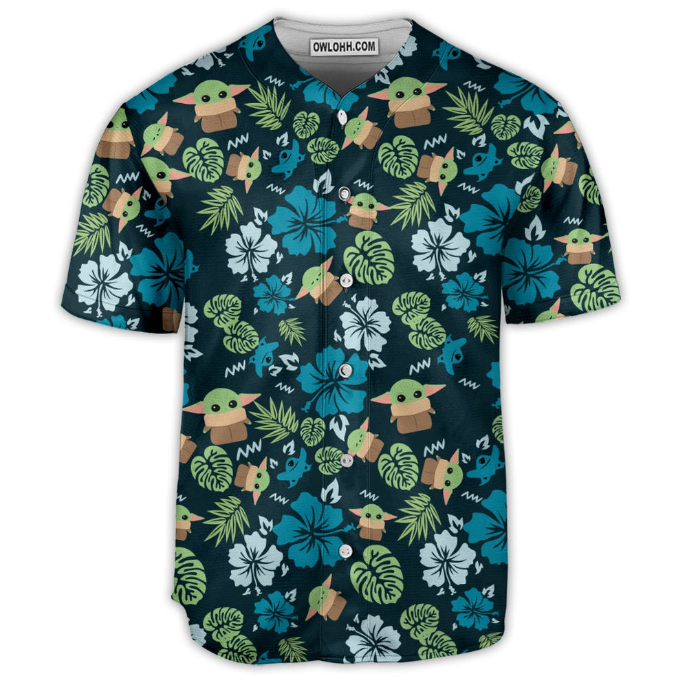 Star Wars The Mandalorian Grogu Baby Yoda Leaves - Baseball Jersey