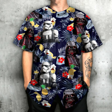 Star Wars Darth Vader Storm Trooper Flower - Baseball Jersey