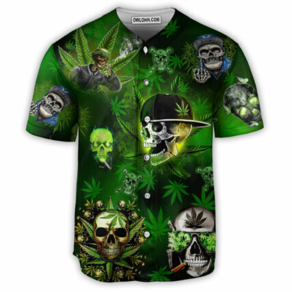 Skull Let's Get High - Baseball Jersey - Owl Ohh - Owl Ohh