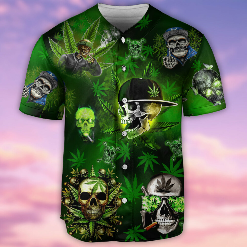 Skull Let's Get High - Baseball Jersey - Owl Ohh - Owl Ohh