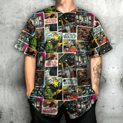 Star Wars Print Comic Pattern - Baseball Jersey