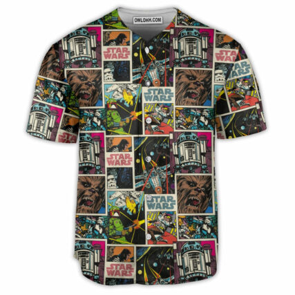 Star Wars Print Comic Pattern - Baseball Jersey