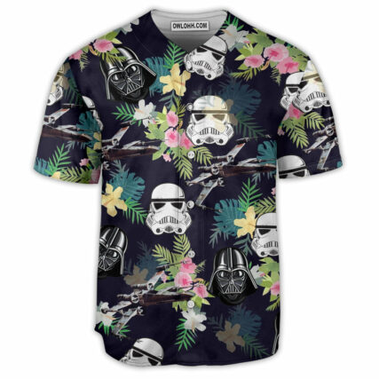 Star Wars Darth Vader Stormtrooper Helmet Tropical Pattern - Baseball Jersey