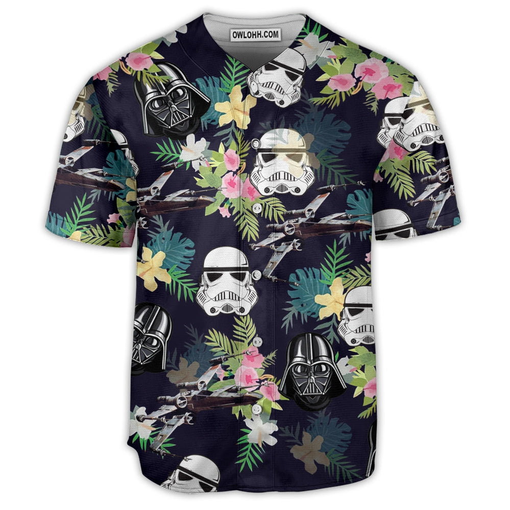 Star Wars Darth Vader Stormtrooper Helmet Tropical Pattern - Baseball Jersey