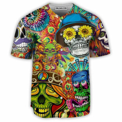 Skull Life Style Hippie - Baseball Jersey - Owl Ohh - Owl Ohh
