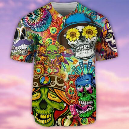 Skull Life Style Hippie - Baseball Jersey - Owl Ohh - Owl Ohh