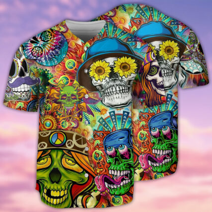 Skull Life Style Hippie - Baseball Jersey - Owl Ohh - Owl Ohh