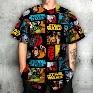 Star Wars Pattern Colorful - Baseball Jersey