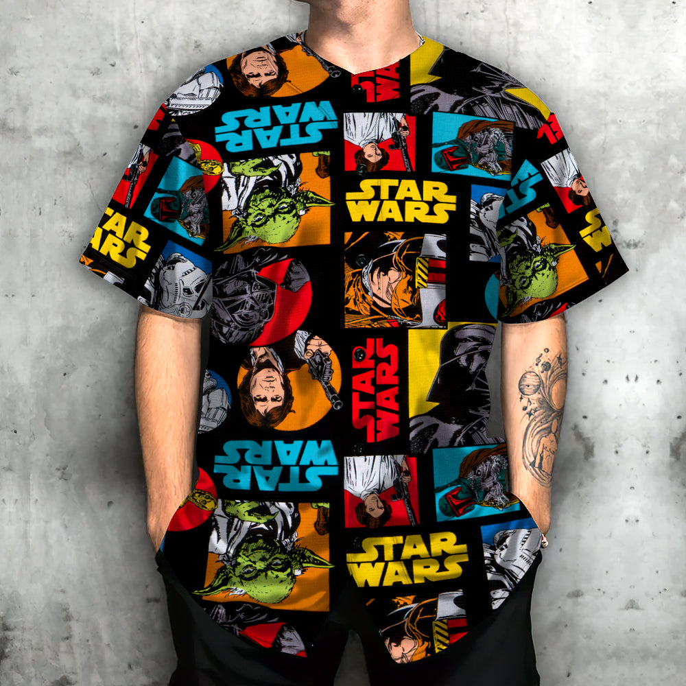 Star Wars Pattern Colorful - Baseball Jersey