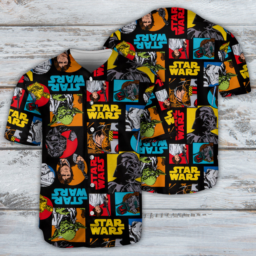 Star Wars Pattern Colorful - Baseball Jersey