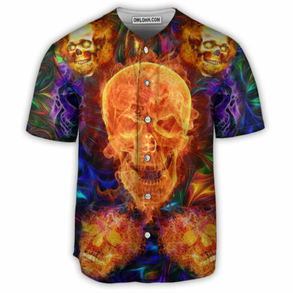 Skull Fire Love Life - Baseball Jersey - Owl Ohh - Owl Ohh