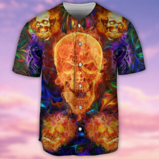 Skull Fire Love Life - Baseball Jersey - Owl Ohh - Owl Ohh
