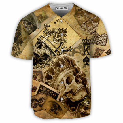 Skull Poker Love Life - Baseball Jersey - Owl Ohh - Owl Ohh