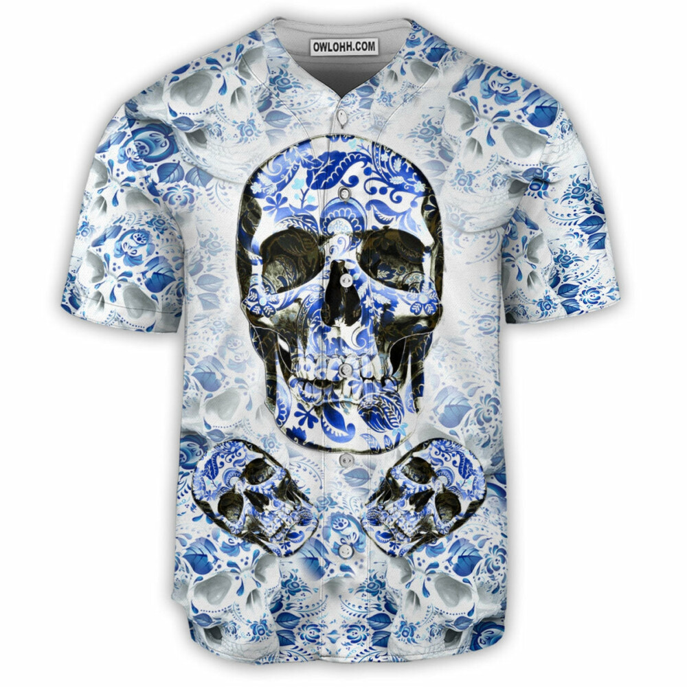 Skull Love Life Floral - Baseball Jersey - Owl Ohh - Owl Ohh