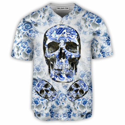 Skull Love Life Floral - Baseball Jersey - Owl Ohh - Owl Ohh