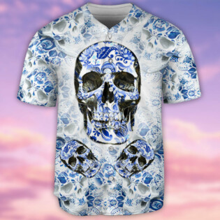 Skull Love Life Floral - Baseball Jersey - Owl Ohh - Owl Ohh