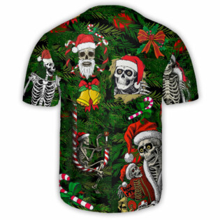 Skull Merry Xmas Happy - Baseball Jersey - Owl Ohh - Owl Ohh
