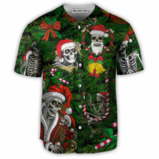 Skull Merry Xmas Happy - Baseball Jersey - Owl Ohh - Owl Ohh