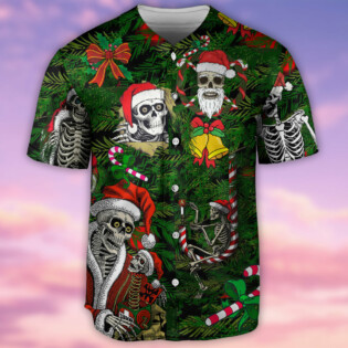 Skull Merry Xmas Happy - Baseball Jersey - Owl Ohh - Owl Ohh