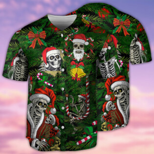 Skull Merry Xmas Happy - Baseball Jersey - Owl Ohh - Owl Ohh